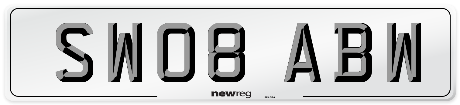 SW08 ABW Number Plate from New Reg